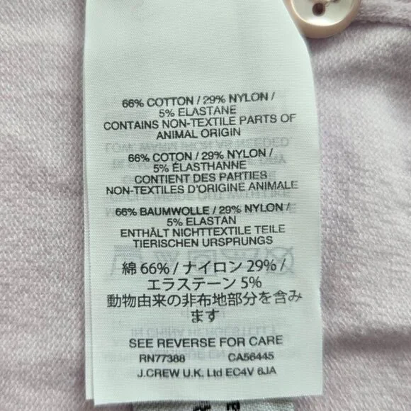 J. Crew Womens Light Purple Button-Up Cardigan Sweater Size M Cotton Crew Neck - Picture 8 of 9